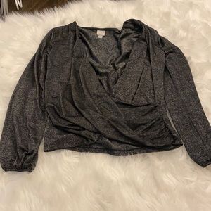 Black/Grey Glittery Blouse